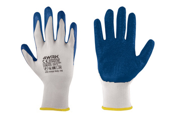 RĘKAWICE ROBOCZE LATEKSOWE BIAŁO NIEBIESKIE 11/XXL