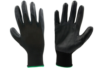 RĘKAWICZKI ROBOCZE RĘKAWICE LATEKSOWE CZARNE ELASTYCZNE ZE ŚCIĄGACZEM XL