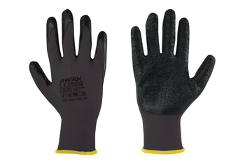 RĘKAWICE CZARNE ROBOCZE POROWATE LATEKS 11/XXL