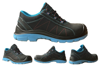 BUTY półbuty ROBOCZE BHP SKÓRZANE skóra hydrofobowa nubukowa podnosek R47