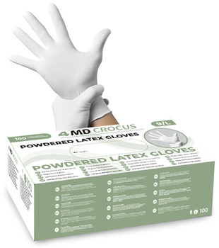 4MD CROCUS Rękawica diagnostyczna biała XL