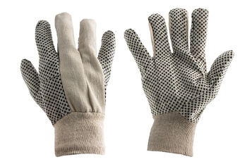 RĘKAWICZKI ROBOCZE bawełniane BAWEŁNA kropki PCV POWLEKANE ochronne BEŻ-XL