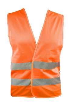 KAMIZELKA ODBLASKOWA OSTRZEGAWCZA DROGOWA ROBOCZA POMARAŃCZOWA Z PASAMI XL
