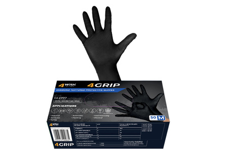 Rękawice 4WRK 4GRIP CZARNE RĘKAWICE NTRYLOWE rozmiar 9/L