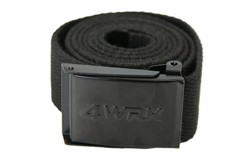 PASEK parciany SZEROKI MĘSKI ELASTYCZNY MATERIAŁOWY METALOWA KLAMRA CZARNY