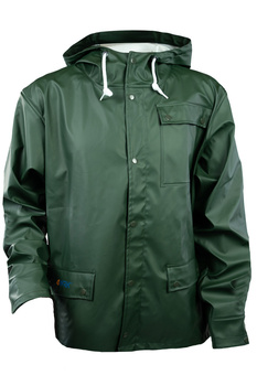 KURTKA PRZECIWDESZCZOWA WODOODPORNA Z KAPTUREM SZTORMIAK VIRGA OLIWKOWA M