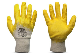 RĘKAWICZKI ROBOCZE NITRYLOWE MOCNE BAWEŁNA 10/XL