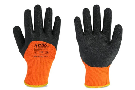 RĘKAWICE ROBOCZE ZIMOWE POWLEKANE OCIEPLANE OBUSTRONNIE LATEX POROWATY 10/XL